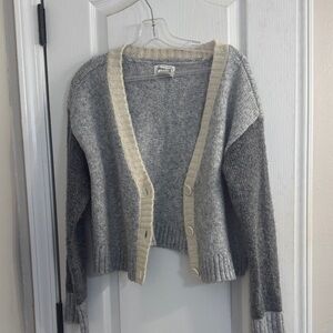 American Eagle Outfitters Gray and Cream Cardigan